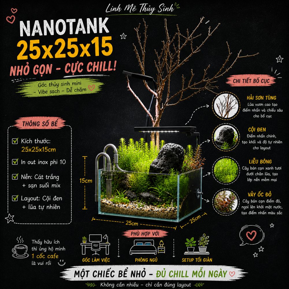 Nanotank 25x25x15 của Linh Mê Thuỷ Sinh